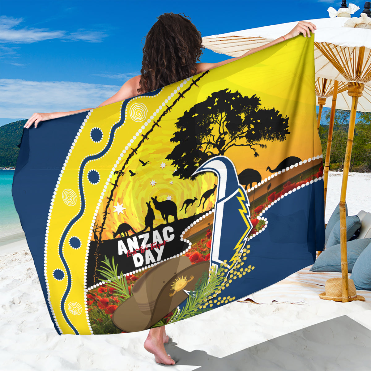 Cowboys ANZAC Day Sarong Rosemary Starring Night Style
