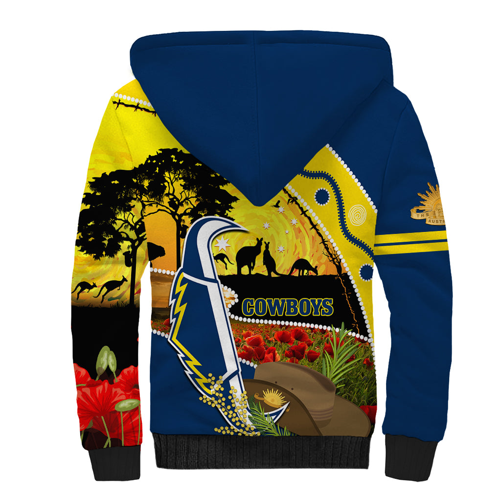 Cowboys ANZAC Day Sherpa Hoodie Rosemary Starring Night Style
