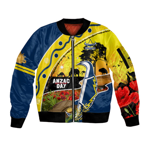 Cowboys ANZAC Day Sleeve Zip Bomber Jacket Rosemary Starring Night Style