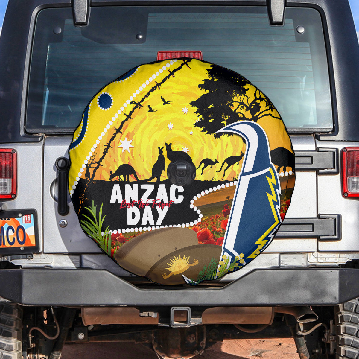 Cowboys ANZAC Day Spare Tire Cover Rosemary Starring Night Style
