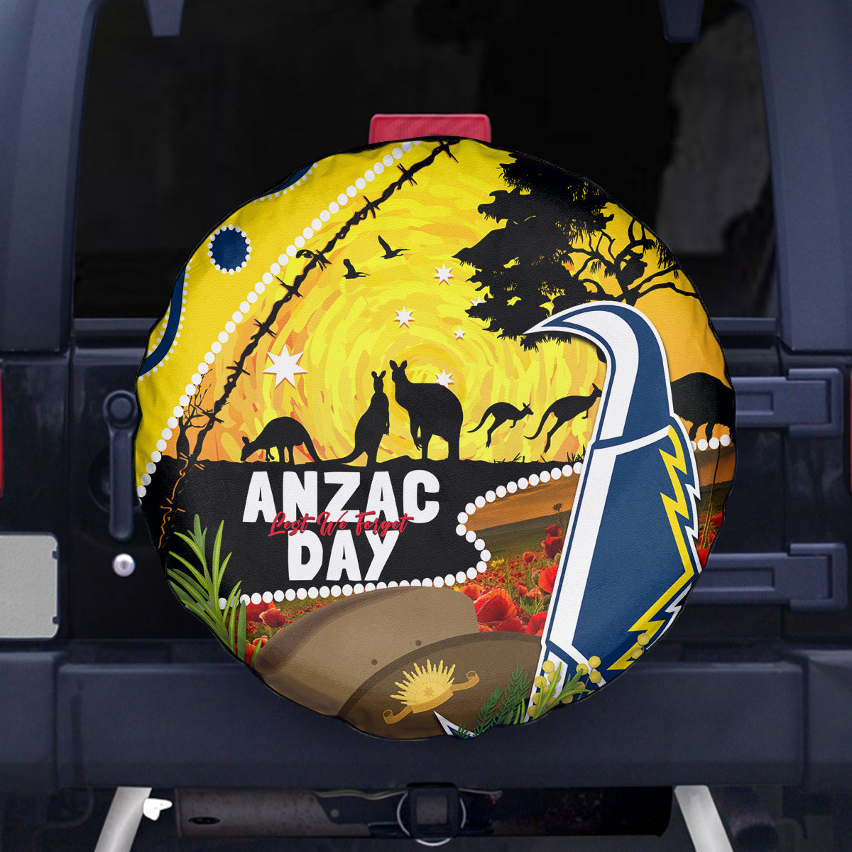 Cowboys ANZAC Day Spare Tire Cover Rosemary Starring Night Style