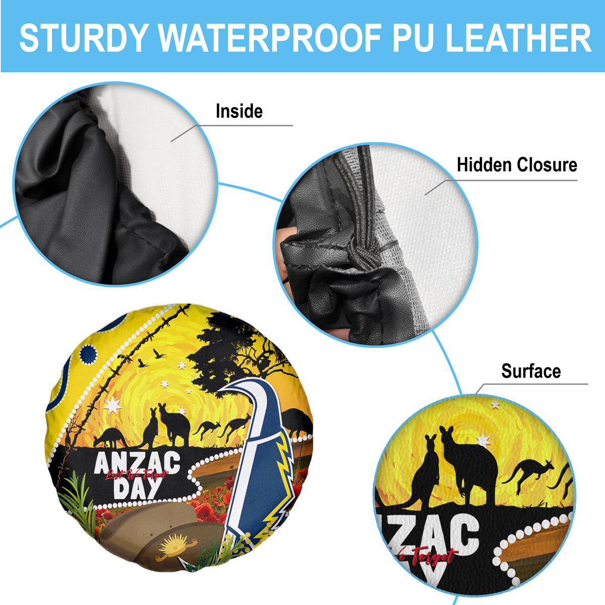 Cowboys ANZAC Day Spare Tire Cover Rosemary Starring Night Style