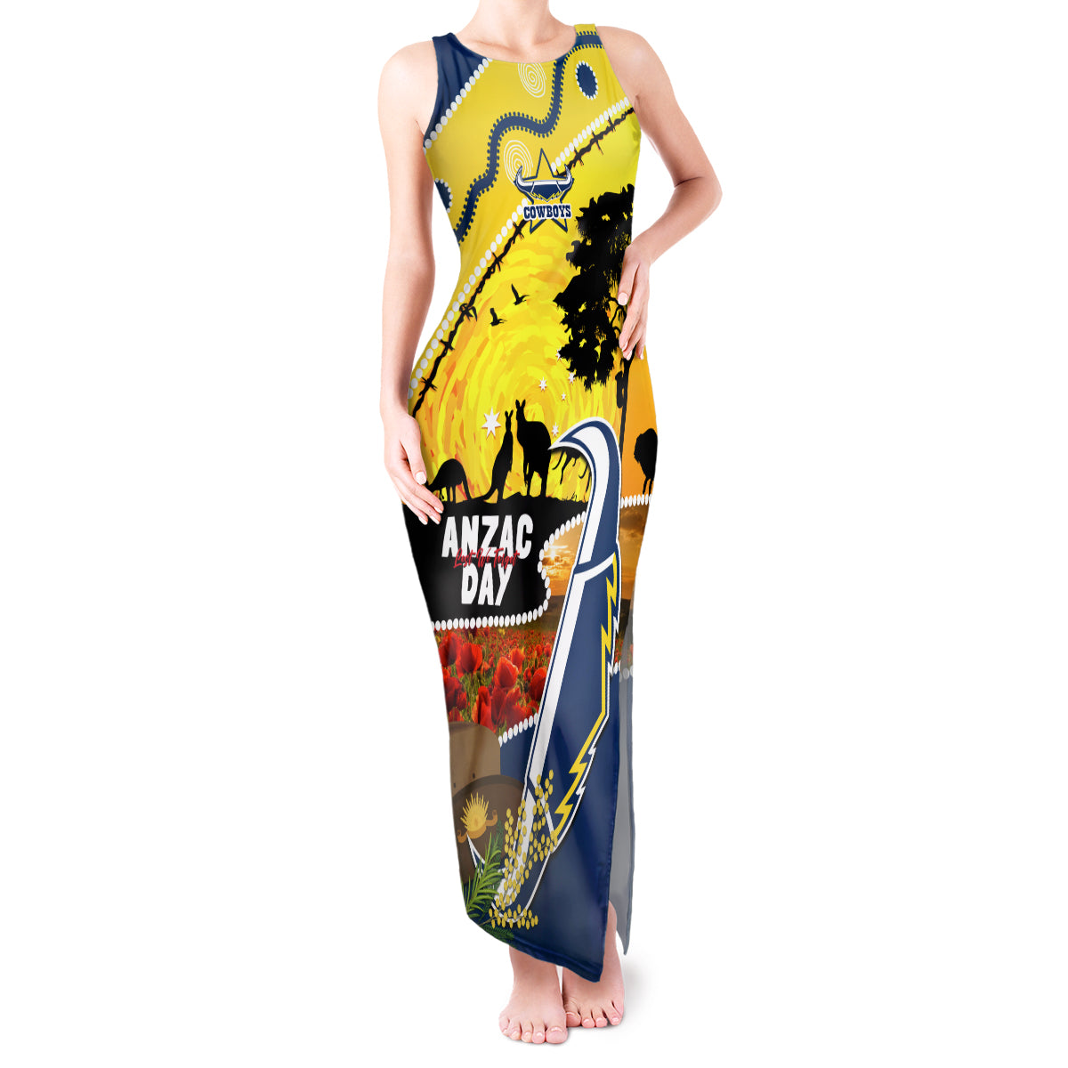 Cowboys ANZAC Day Tank Maxi Dress Rosemary Starring Night Style
