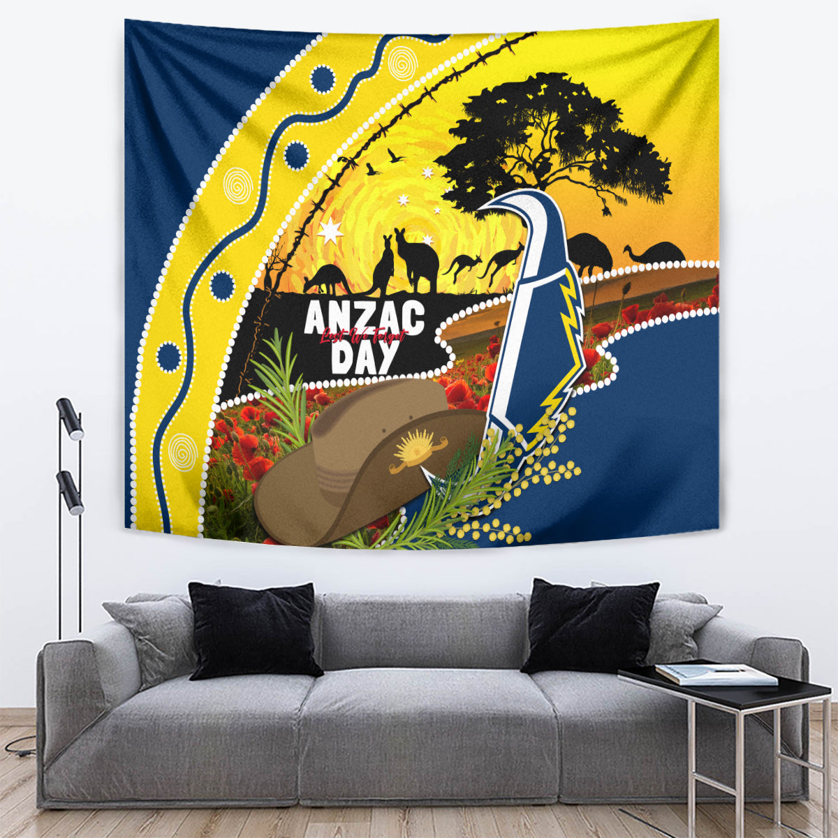 Cowboys ANZAC Day Tapestry Rosemary Starring Night Style
