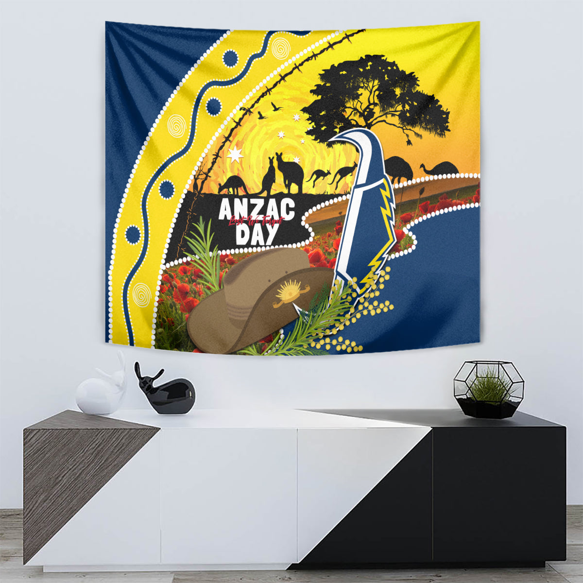 Cowboys ANZAC Day Tapestry Rosemary Starring Night Style