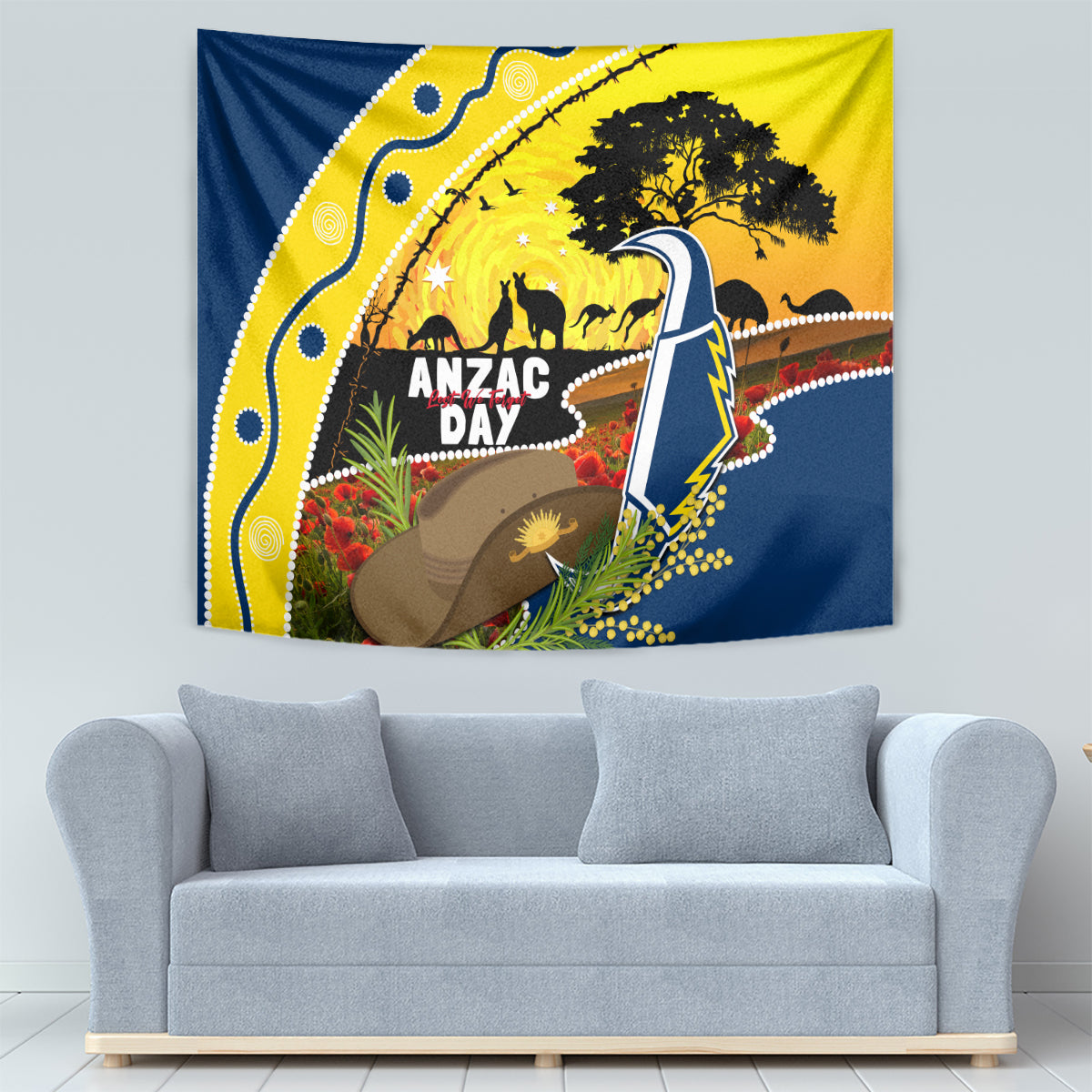 Cowboys ANZAC Day Tapestry Rosemary Starring Night Style