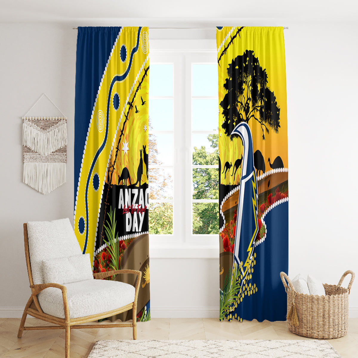 Cowboys ANZAC Day Window Curtain Rosemary Starring Night Style