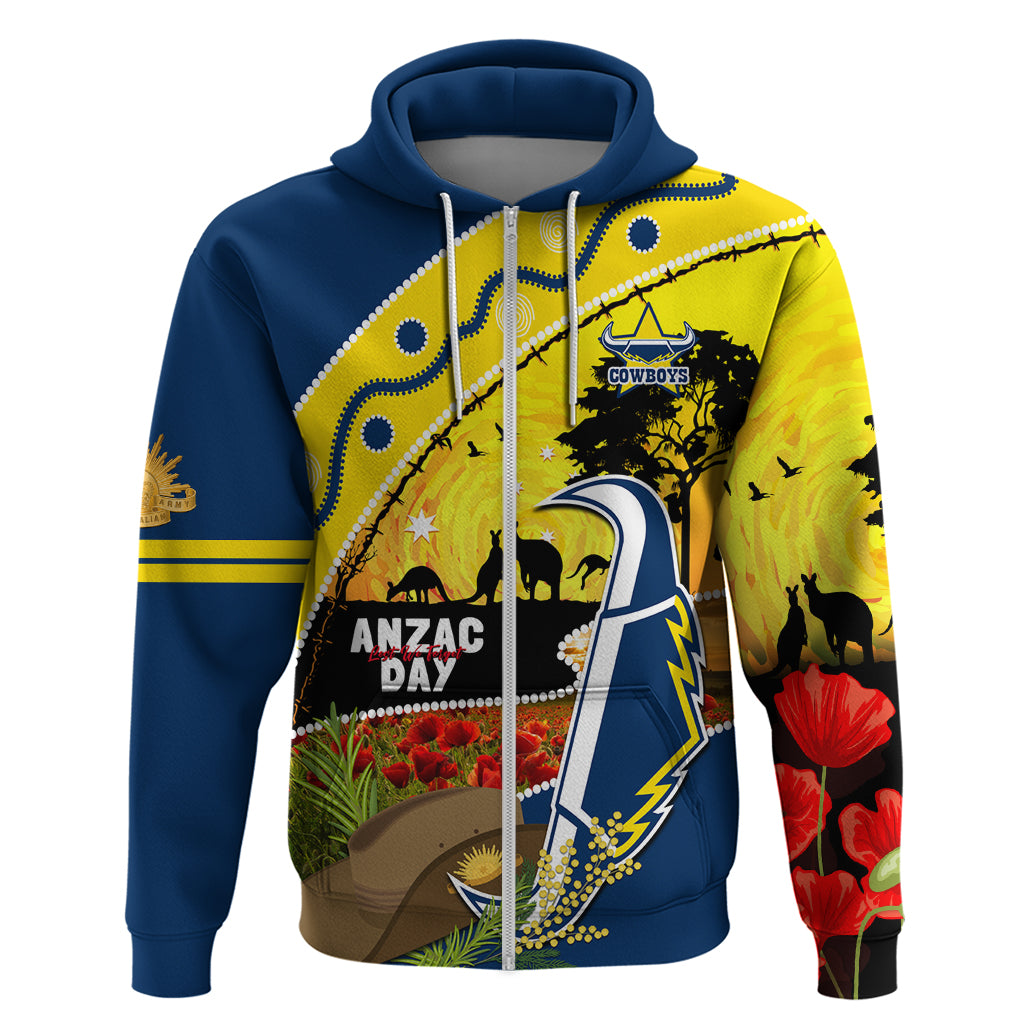 Cowboys ANZAC Day Zip Hoodie Rosemary Starring Night Style