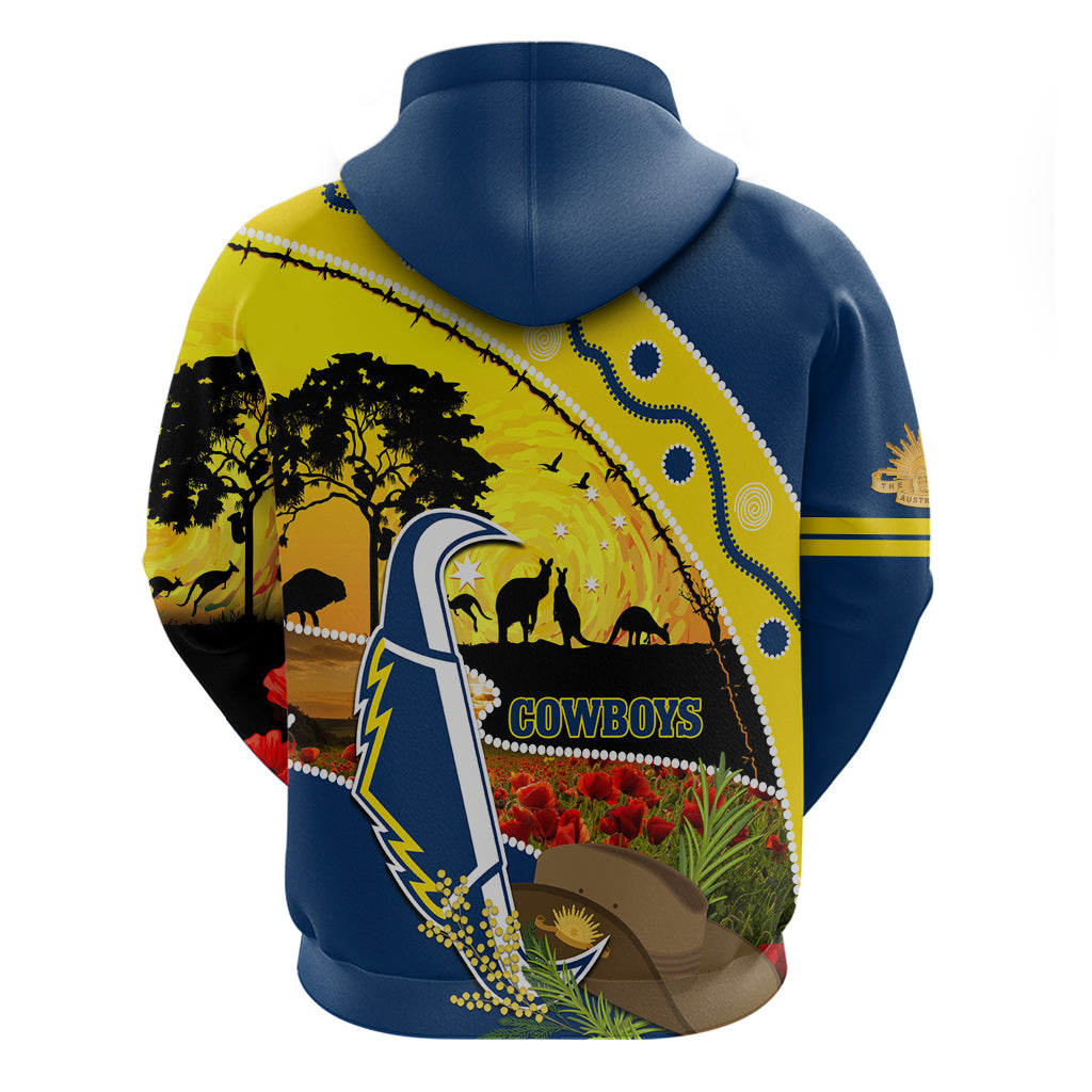 Cowboys ANZAC Day Zip Hoodie Rosemary Starring Night Style
