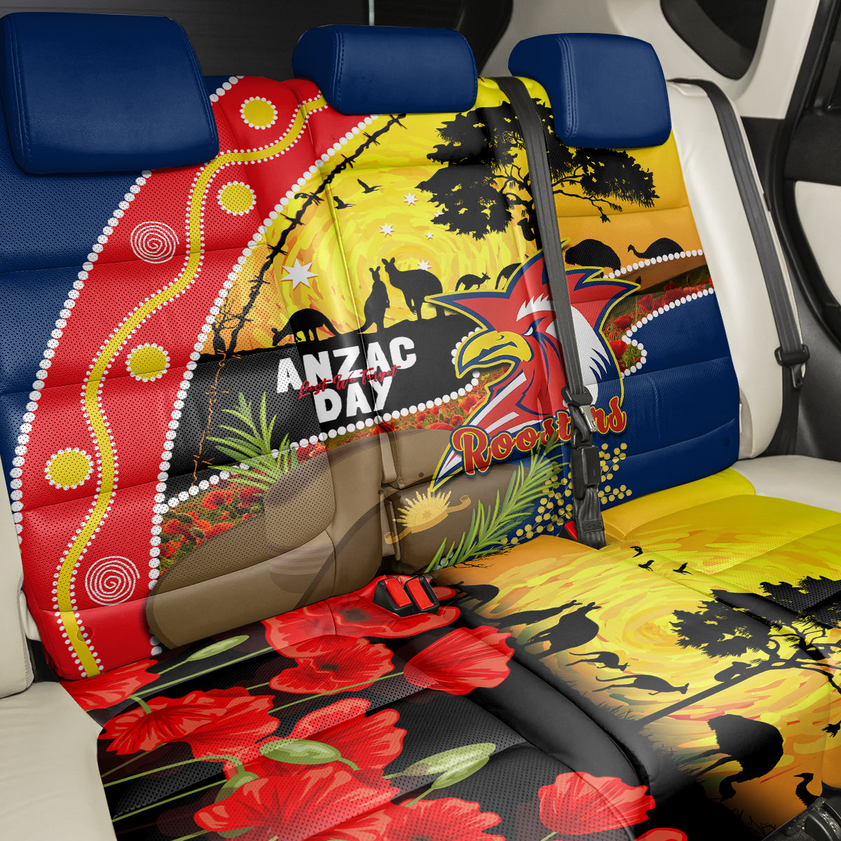 Roosters ANZAC Day Back Car Seat Cover Rosemary Starring Night Style