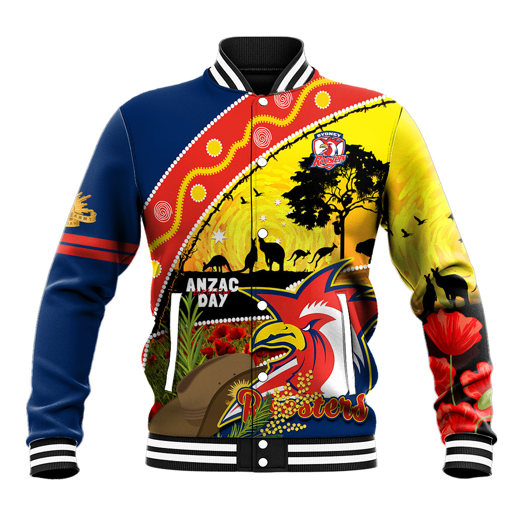 Roosters ANZAC Day Baseball Jacket Rosemary Starring Night Style