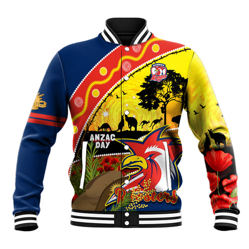 Roosters ANZAC Day Baseball Jacket Rosemary Starring Night Style