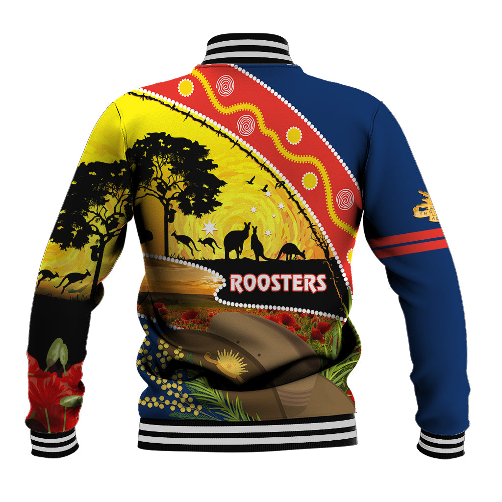 Roosters ANZAC Day Baseball Jacket Rosemary Starring Night Style