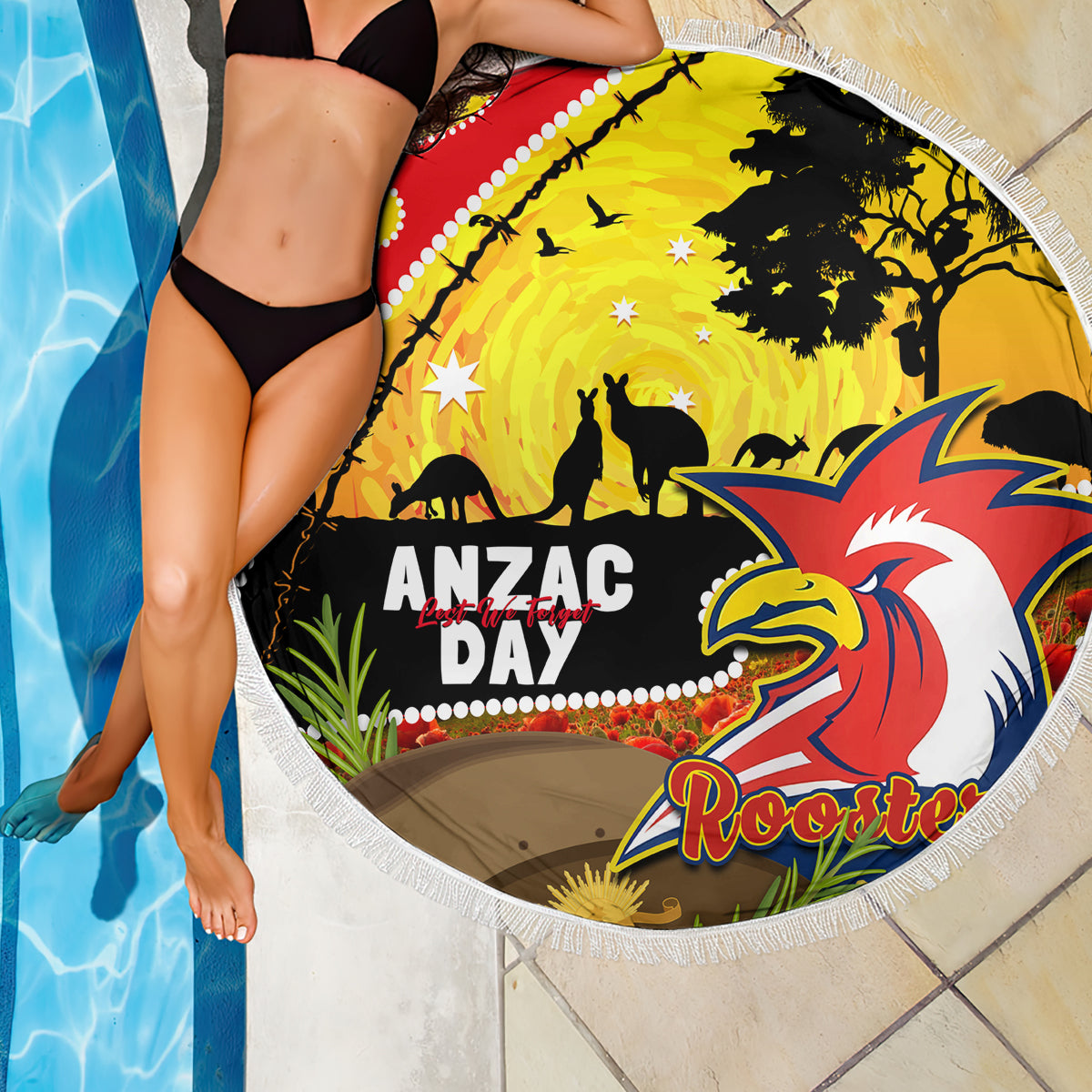 Roosters ANZAC Day Beach Blanket Rosemary Starring Night Style