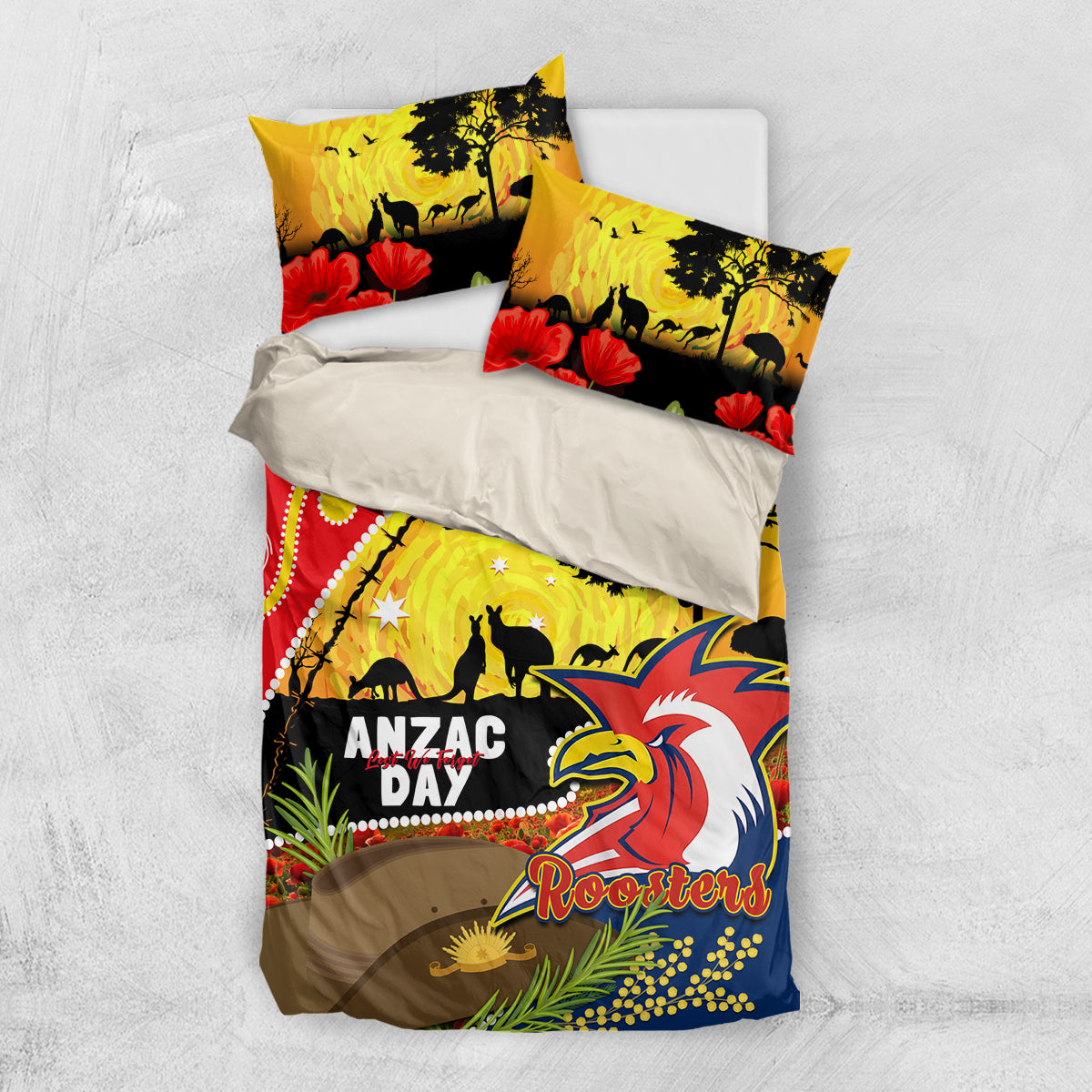 Roosters ANZAC Day Bedding Set Rosemary Starring Night Style