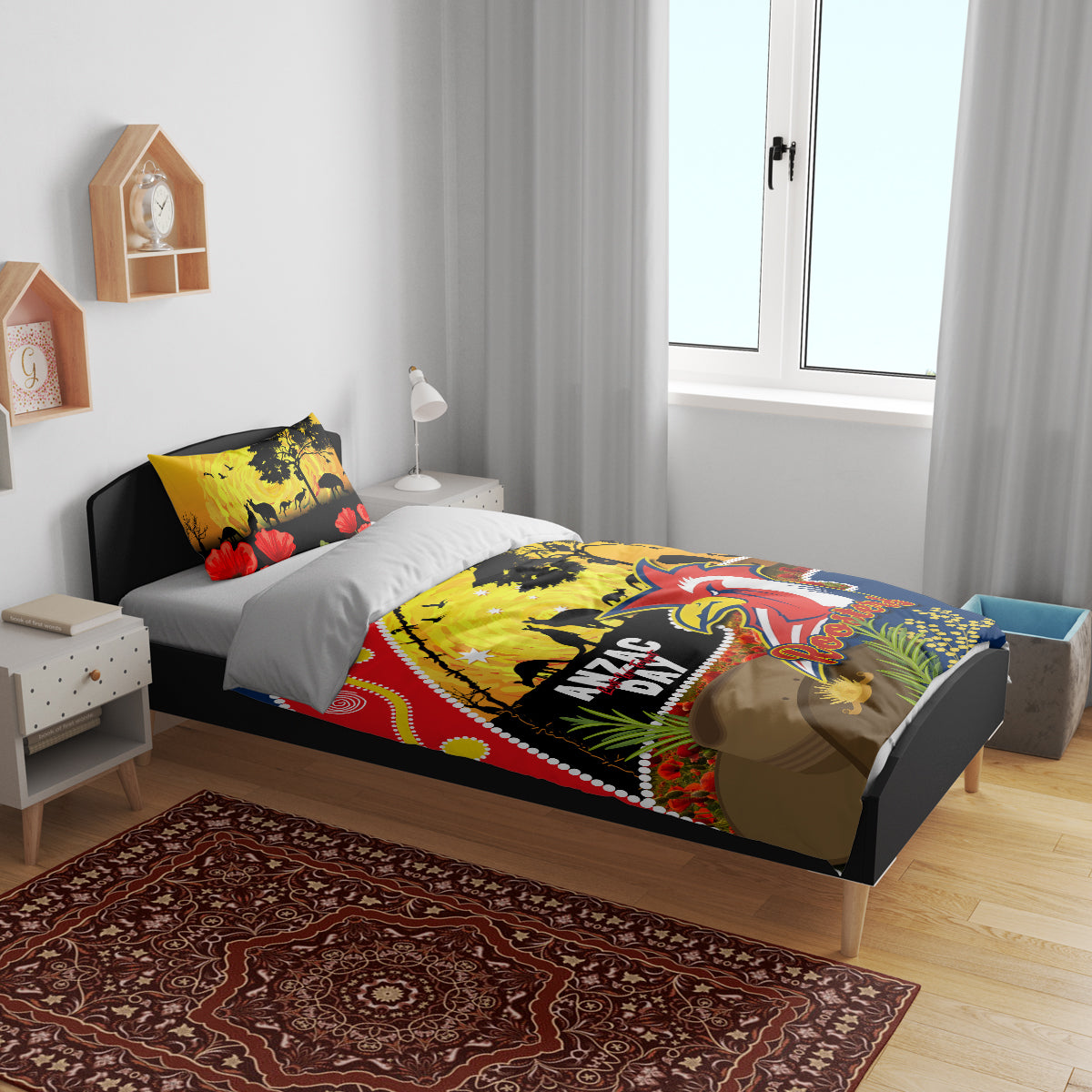 Roosters ANZAC Day Bedding Set Rosemary Starring Night Style