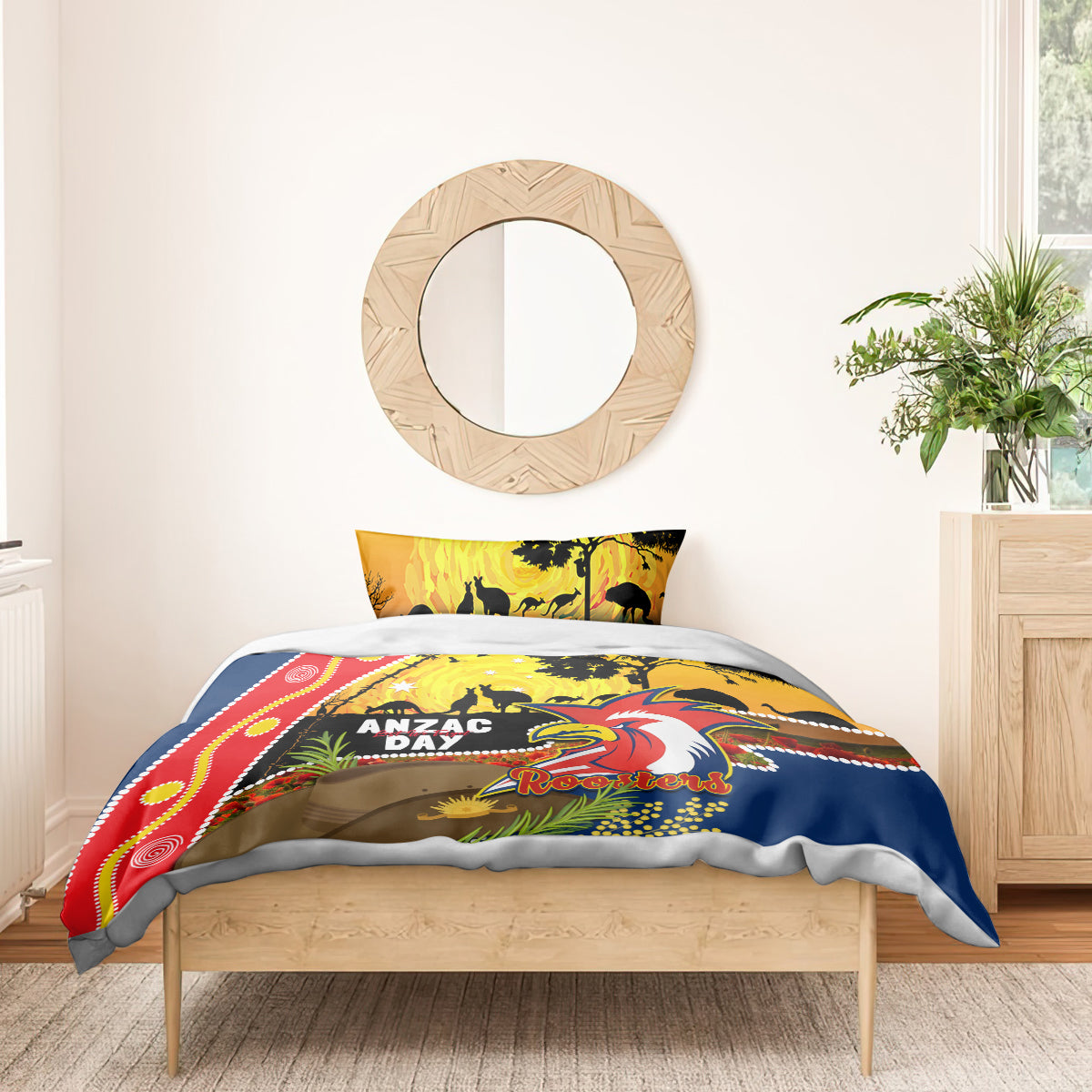 Roosters ANZAC Day Bedding Set Rosemary Starring Night Style