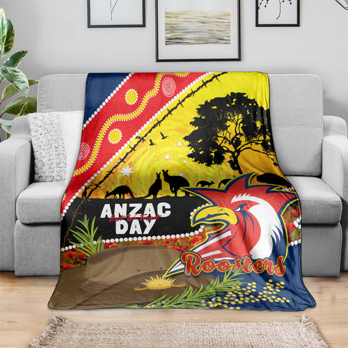 Roosters ANZAC Day Blanket Rosemary Starring Night Style