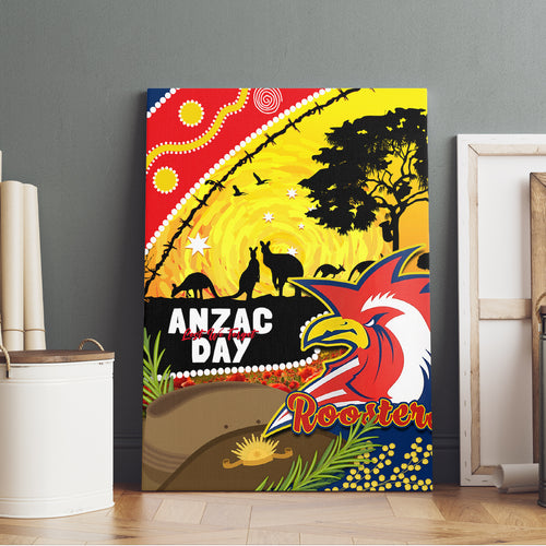 Roosters ANZAC Day Canvas Wall Art Rosemary Starring Night Style