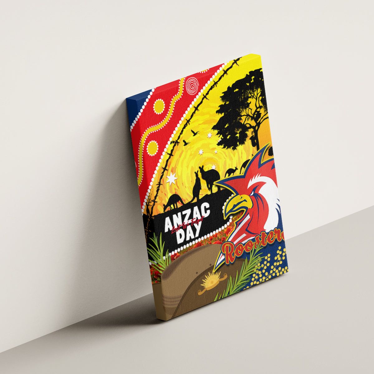 Roosters ANZAC Day Canvas Wall Art Rosemary Starring Night Style