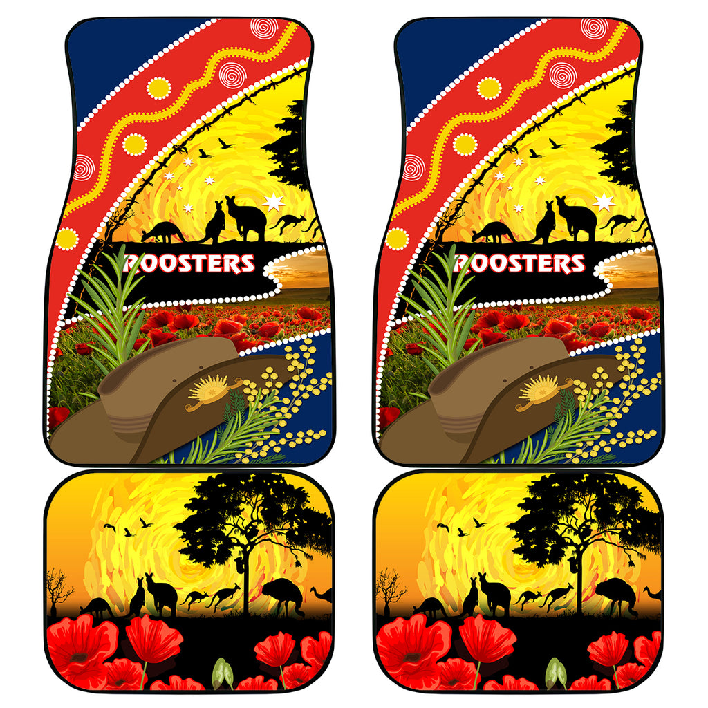 Roosters ANZAC Day Car Mats Rosemary Starring Night Style
