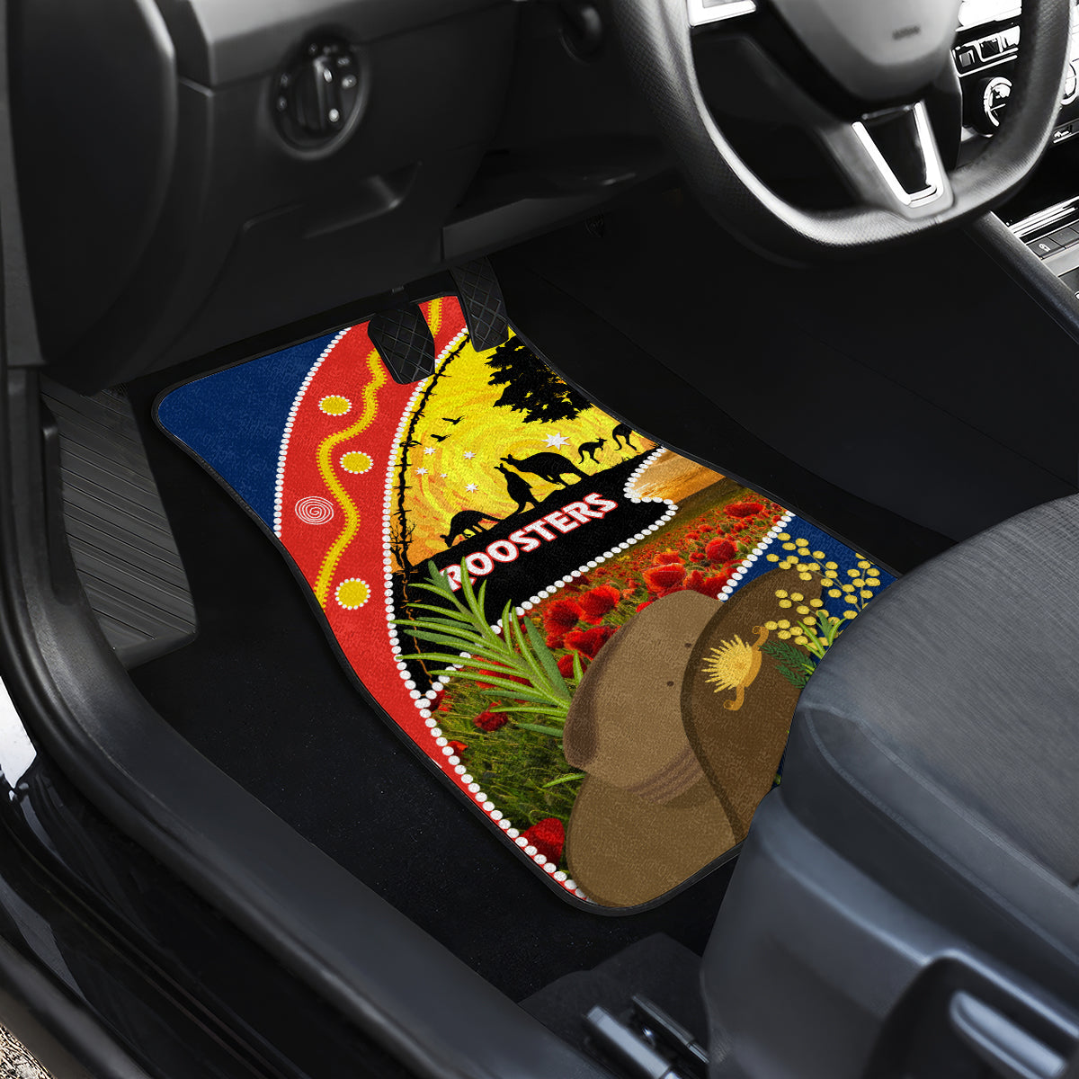 Roosters ANZAC Day Car Mats Rosemary Starring Night Style