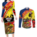 Roosters ANZAC Day Couples Matching Long Sleeve Bodycon Dress and Long Sleeve Button Shirt Rosemary Starring Night Style