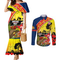 Roosters ANZAC Day Couples Matching Mermaid Dress and Long Sleeve Button Shirt Rosemary Starring Night Style