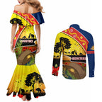Roosters ANZAC Day Couples Matching Mermaid Dress and Long Sleeve Button Shirt Rosemary Starring Night Style