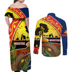 Roosters ANZAC Day Couples Matching Off Shoulder Maxi Dress and Long Sleeve Button Shirt Rosemary Starring Night Style
