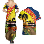 Roosters ANZAC Day Couples Matching Summer Maxi Dress and Hawaiian Shirt Rosemary Starring Night Style