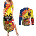 Roosters ANZAC Day Couples Matching Summer Maxi Dress and Long Sleeve Button Shirt Rosemary Starring Night Style