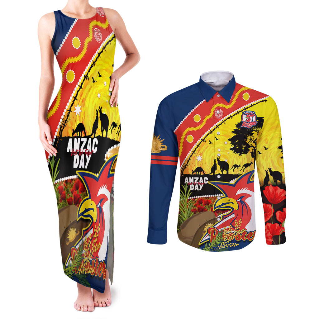 Roosters ANZAC Day Couples Matching Tank Maxi Dress and Long Sleeve Button Shirt Rosemary Starring Night Style