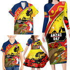 Roosters ANZAC Day Family Matching Long Sleeve Bodycon Dress and Hawaiian Shirt Rosemary Starring Night Style