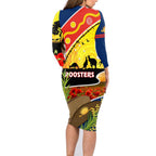 Roosters ANZAC Day Family Matching Long Sleeve Bodycon Dress and Hawaiian Shirt Rosemary Starring Night Style