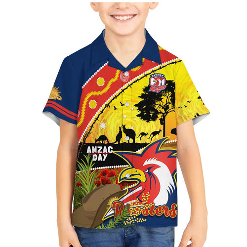 Roosters ANZAC Day Family Matching Mermaid Dress and Hawaiian Shirt Rosemary Starring Night Style