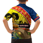 Roosters ANZAC Day Family Matching Off Shoulder Maxi Dress and Hawaiian Shirt Rosemary Starring Night Style