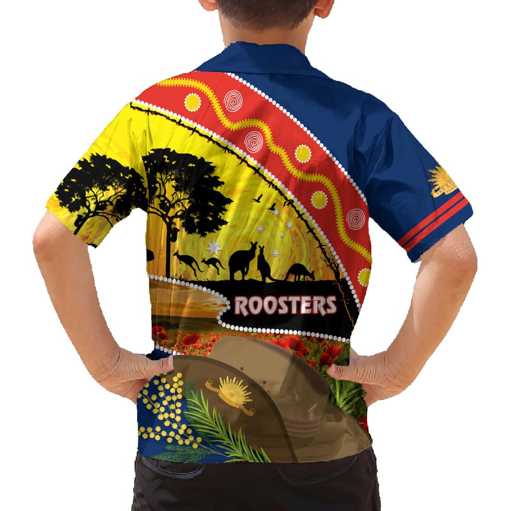 Roosters ANZAC Day Family Matching Off Shoulder Maxi Dress and Hawaiian Shirt Rosemary Starring Night Style