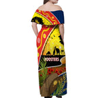 Roosters ANZAC Day Family Matching Off Shoulder Maxi Dress and Hawaiian Shirt Rosemary Starring Night Style