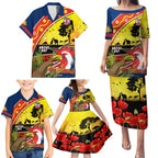 Roosters ANZAC Day Family Matching Puletasi and Hawaiian Shirt Rosemary Starring Night Style