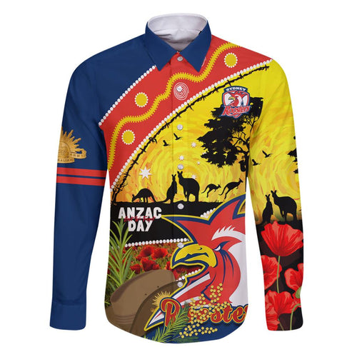 Roosters ANZAC Day Family Matching Puletasi and Hawaiian Shirt Rosemary Starring Night Style
