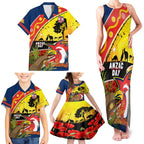 Roosters ANZAC Day Family Matching Tank Maxi Dress and Hawaiian Shirt Rosemary Starring Night Style