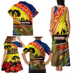 Roosters ANZAC Day Family Matching Tank Maxi Dress and Hawaiian Shirt Rosemary Starring Night Style