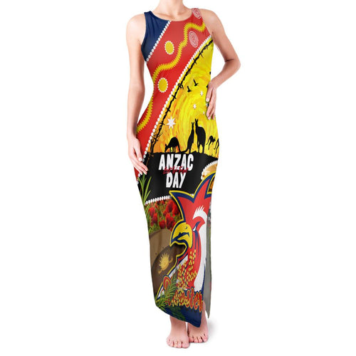 Roosters ANZAC Day Family Matching Tank Maxi Dress and Hawaiian Shirt Rosemary Starring Night Style
