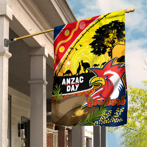 Roosters ANZAC Day Garden Flag Rosemary Starring Night Style