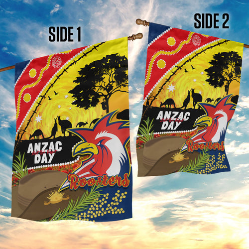 Roosters ANZAC Day Garden Flag Rosemary Starring Night Style
