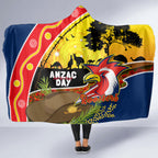 Roosters ANZAC Day Hooded Blanket Rosemary Starring Night Style