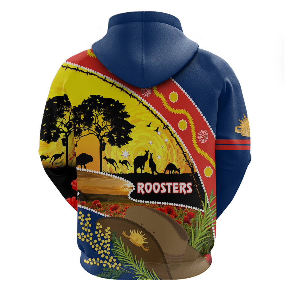 Roosters ANZAC Day Hoodie Rosemary Starring Night Style