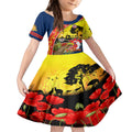 Roosters ANZAC Day Kid Short Sleeve Dress Rosemary Starring Night Style