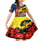 Roosters ANZAC Day Kid Short Sleeve Dress Rosemary Starring Night Style